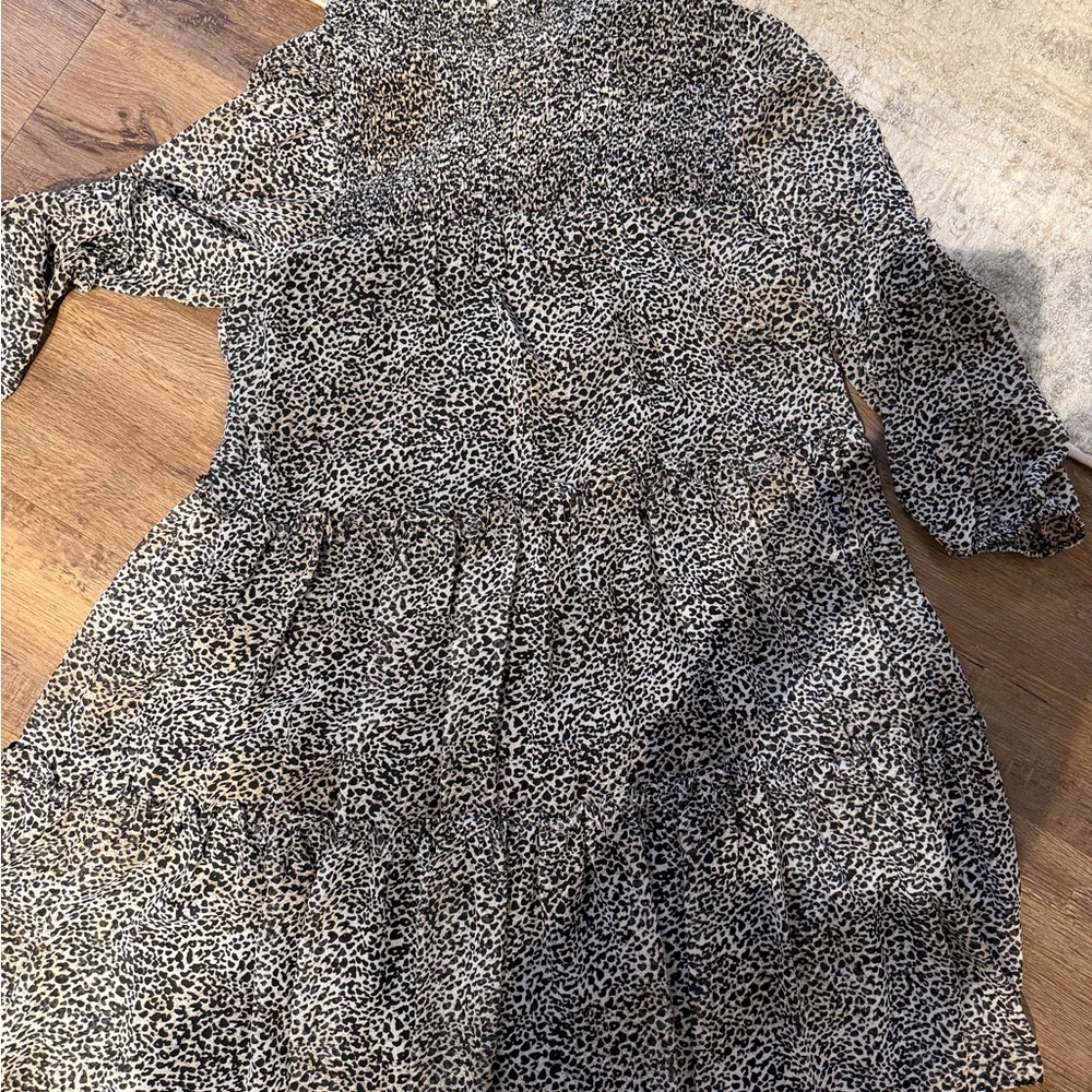 Leopard Print Long Sleeve Dress
